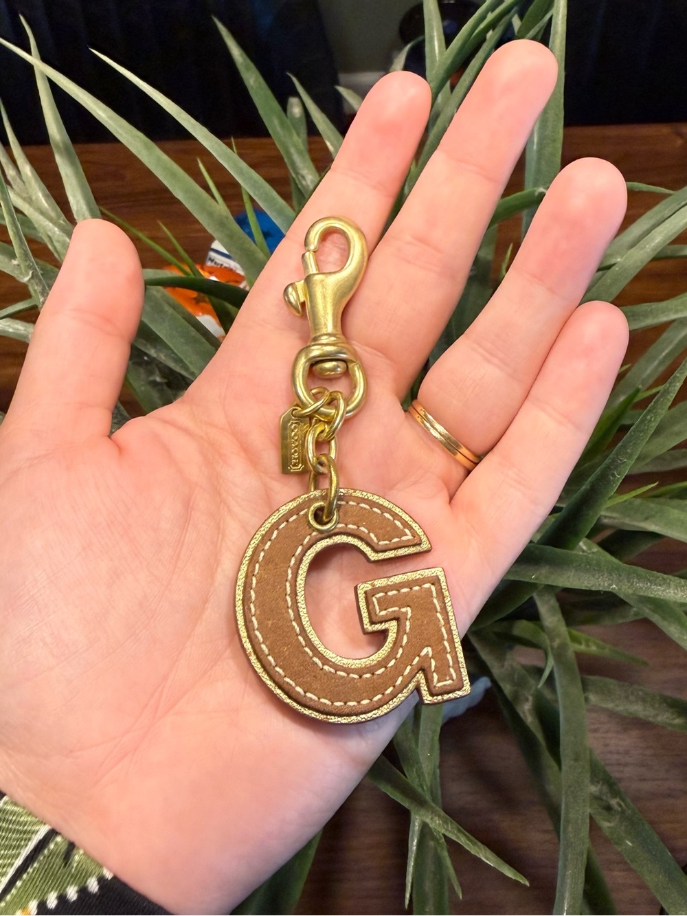 Coach Y2K leather G keychain bag charm